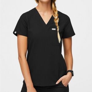 Figs Catarina One Pocket Scrub Top Small Black